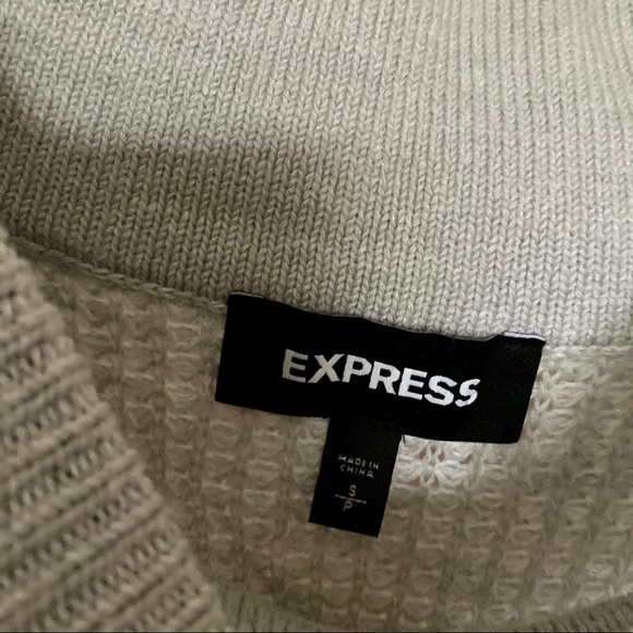 [express] Gray off-shoulder sweater w/ detail | S - Picture 4 of 4